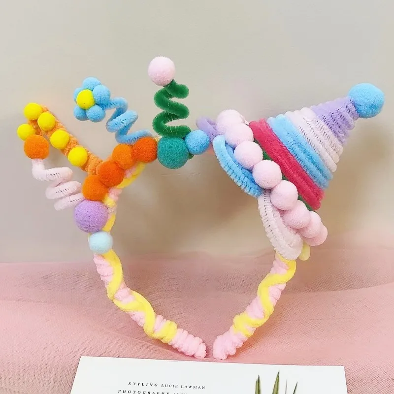 Girls Hairbands Birthday Number 1-9 Headwear Color Torsion Bar Creative Children's Hair Accessories Photo Prop Party Headbands