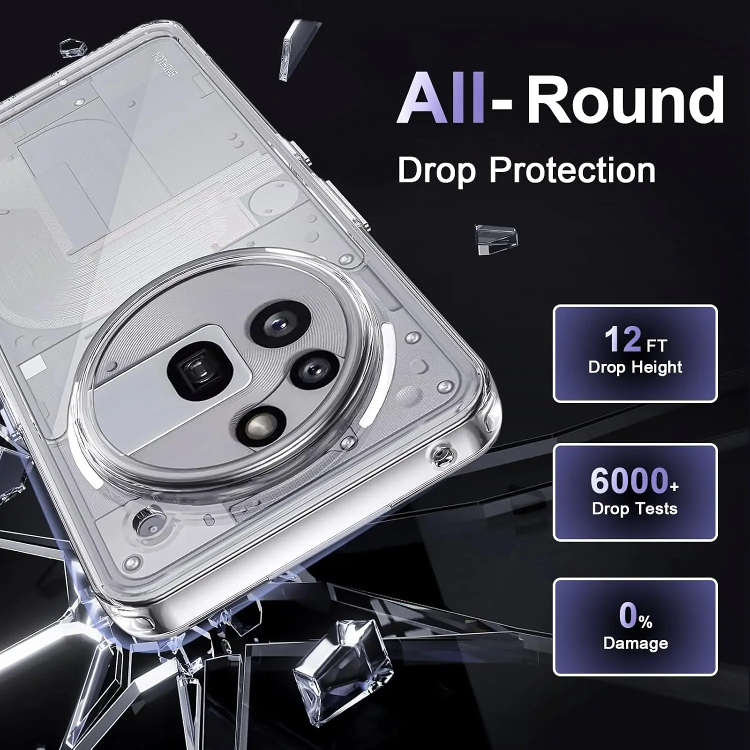 Crystal Clear Shockproof TPU Phone Case - Non-Yellowing, Anti-Scratch Protective Cover
