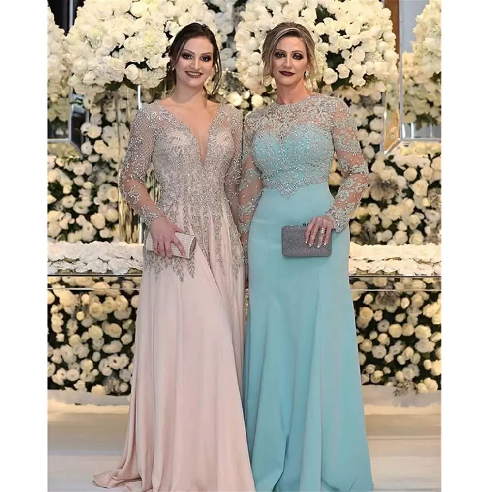 

Luxury Prom Dresses Modern Crystals Beading Two Styles Chiffon Plus Size Wedding Party Gowns Dress