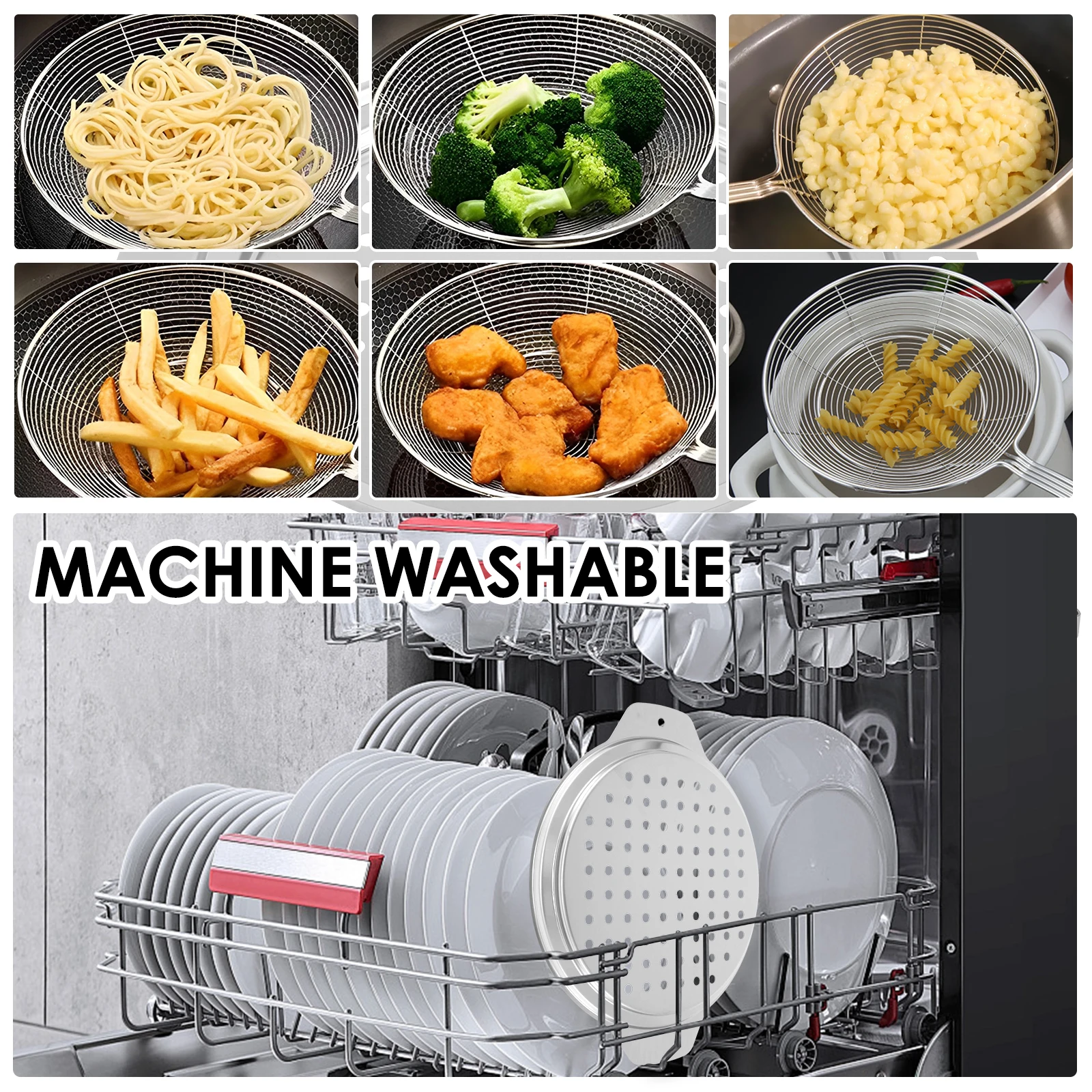 Stainless Steel Spaetzle Maker Lid with Scraper Practical Spider Strainer Skimmer Spoon German Spaetzle Maker Easy to Use