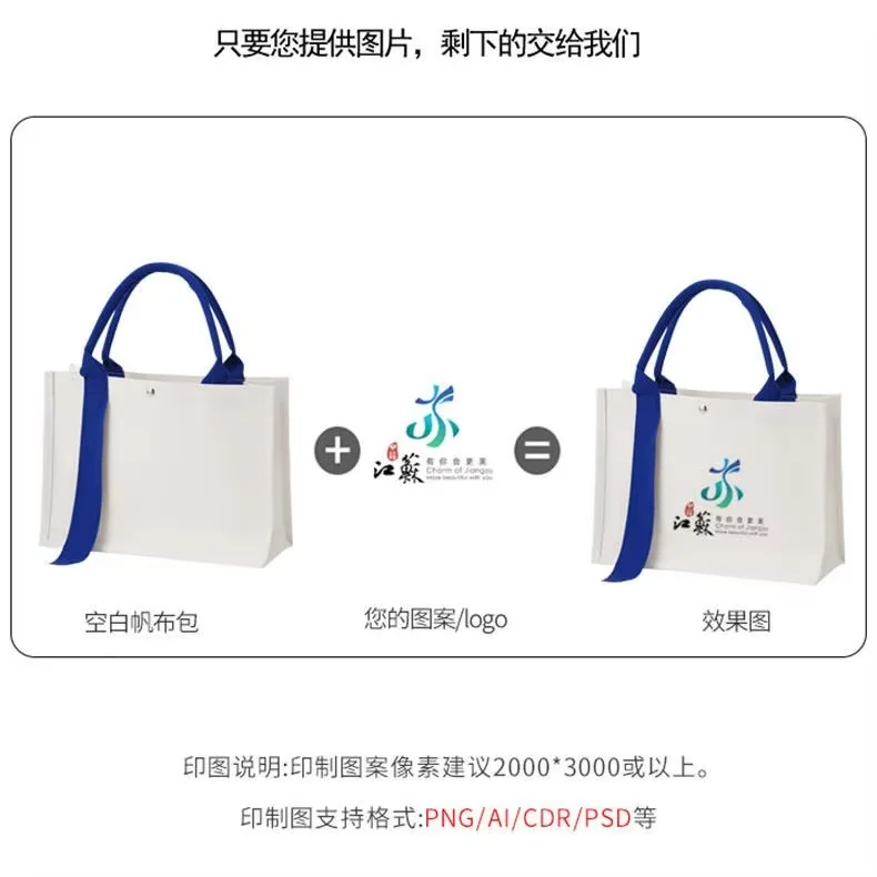 Canvas Tote bag printed bag thickened three-dimensional canvas shopping