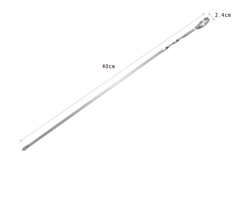 C2 6pcs/Set Roasting Fork With Bag Camping Barbecue Meat String Chunks Of Stainless Steel Roast Stick BBQ Skewers Outdoor Picnic