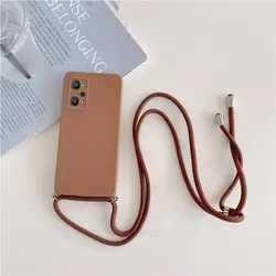 Custodia in silicone con lanyard incrociato alla moda - Cordino elegante e cover protettiva posteriore