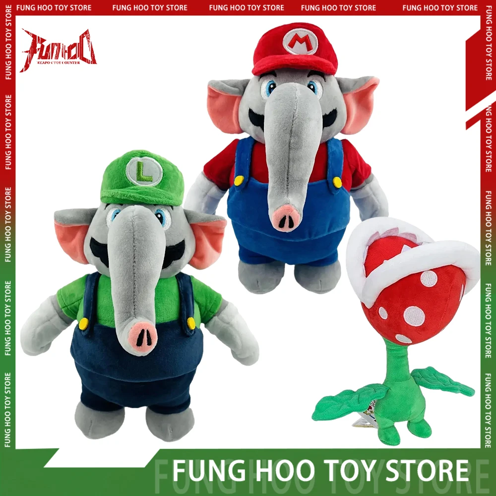 

25cm Elephant Mario Plush Super Mario Wonder Anime Plush Toy Mario Bros Chomper Plush Stuffed Toys Christmas Collection Gifts