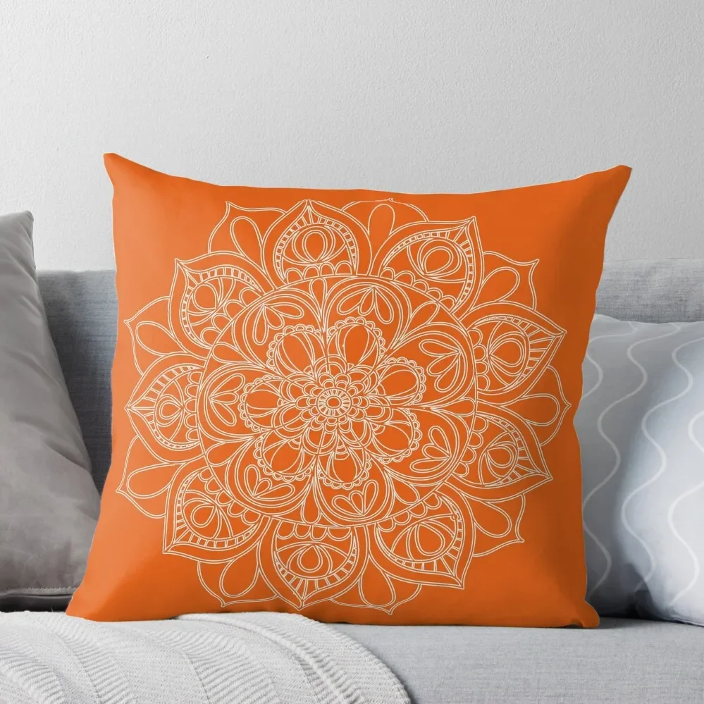 

Orange Mandala Throw Pillow Sofa Decorative Covers Room decorating items Christmas Cushion For Home