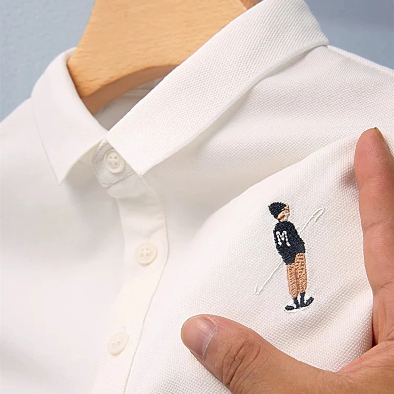 

High End Embroidered Polo Shirt Men's Trend Lapel Breathable Paul Shirt Casual Versatile Luxury T-shirt Men's Wear New Summer