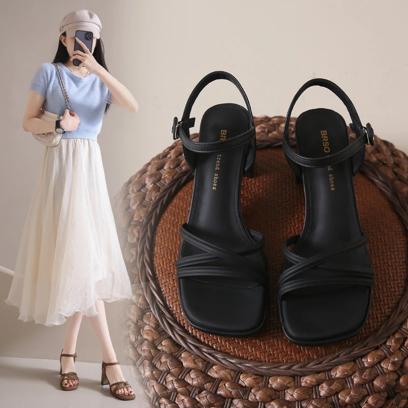 Summer Women's Sandals Ladies Casual Outerwear Low Heels High Heel Fashion Design Professional Work open-toed Shoes New