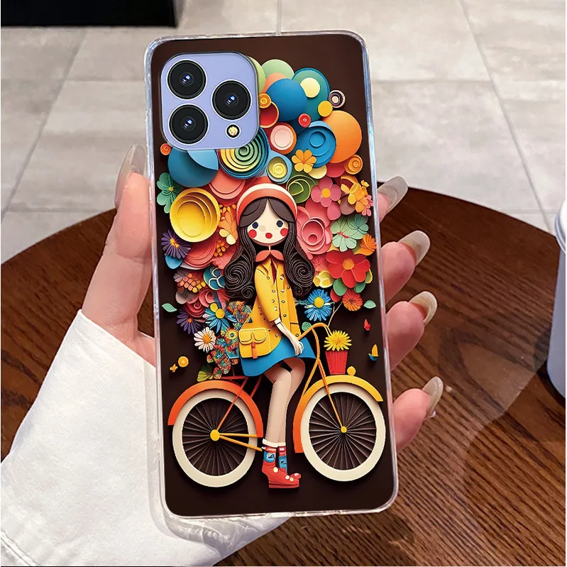 Cute Love Rabbit Transparent Silicone Phone Case - Soft TPU Bumper Shell
