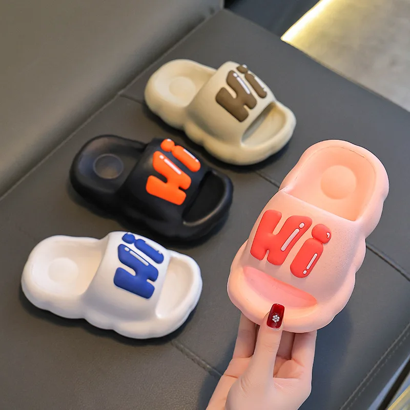 Summer Slippers Indoor Anti Slip Simple Girl Shoes Cartoon Cute Shower Kid Sandals Comfort Soft Sole Waterproof Boy Shoe Klapki
