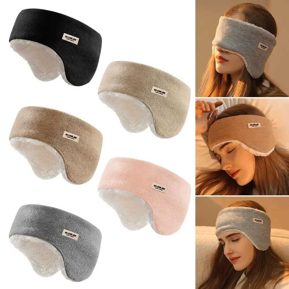 Winter Earmuffs Headwear Anti-cold Warm Thickened Fleece Ear Protection Head Cover Windproof Thermal Knitted Running Headband