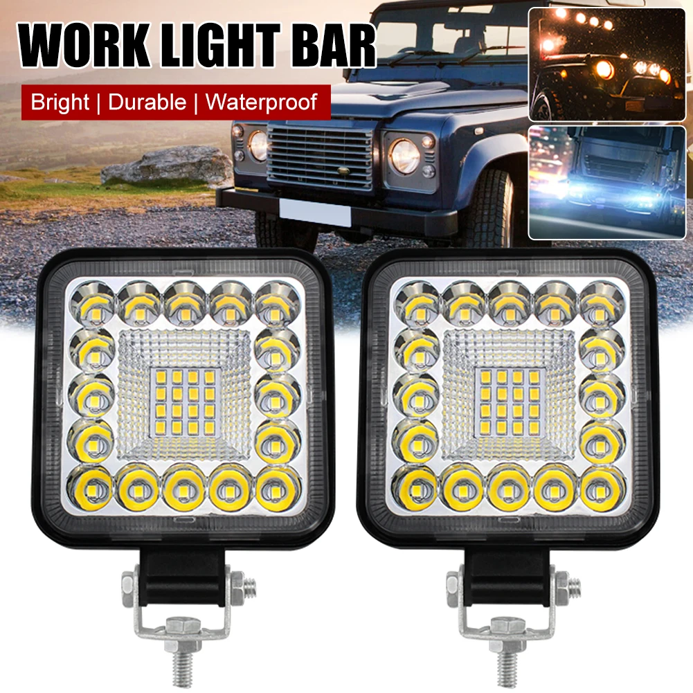 Square LED Pod Work Light 32LED 96W Spot Light Driving Lamp 6500K White