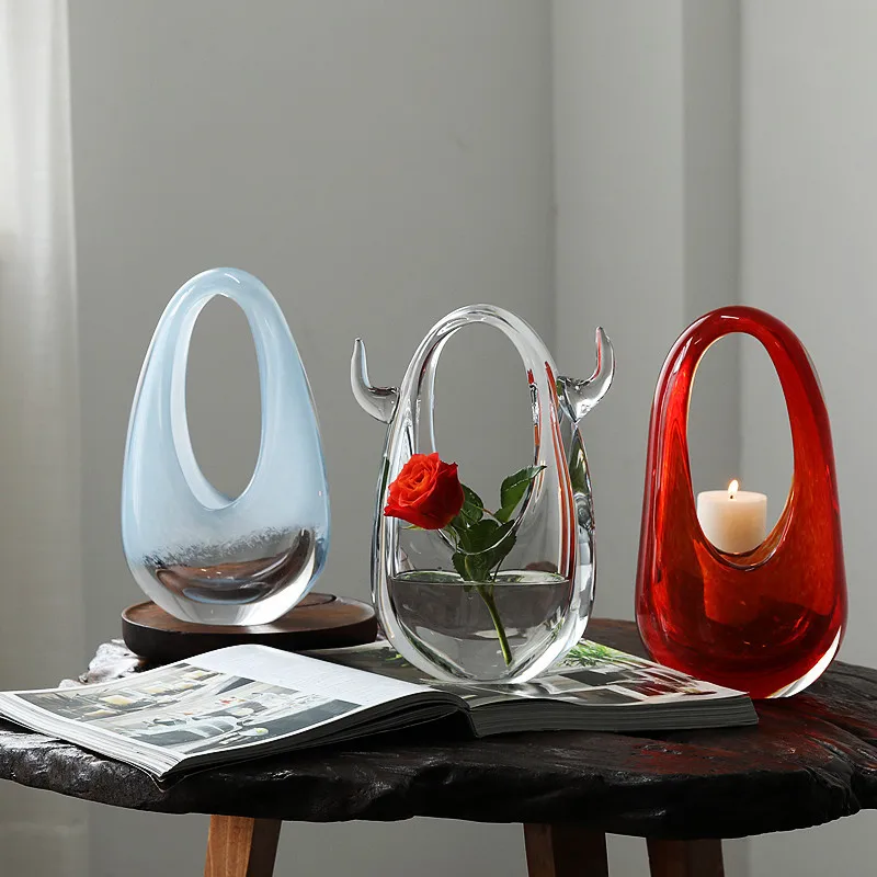 

Creative Handbag Desktop Vase Modern and Simple Colorful Light and Luxurious Design Living Room Decorations for Girls