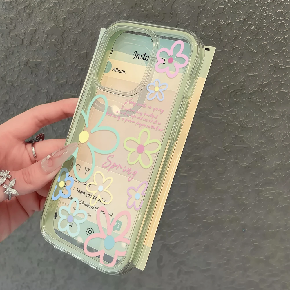 Spring Floral Clear Phone Case – Colorful Flower Design Cover