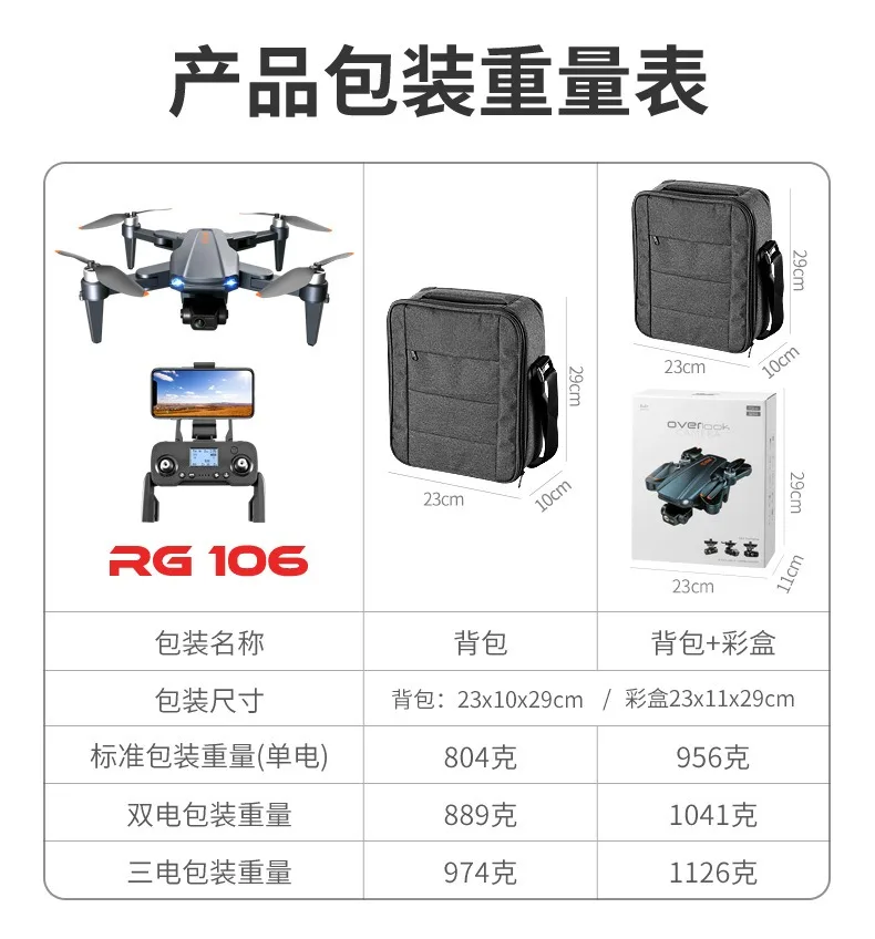 RG106 프로 드론, 8K HD 카메라, 전문 Reperter GPS, 3 축 짐벌, 브러시리스 모터, FPV RC 쿼드콥터, 항공기 장난감, 신제품