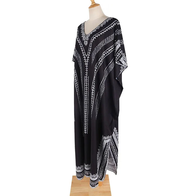 Black Beach Cover Up Plus Size Robe Kaftans Sarong Bathing Suit Cover Ups Beach Pareos Bikini Cover Up Womens Beachwear Tunic
