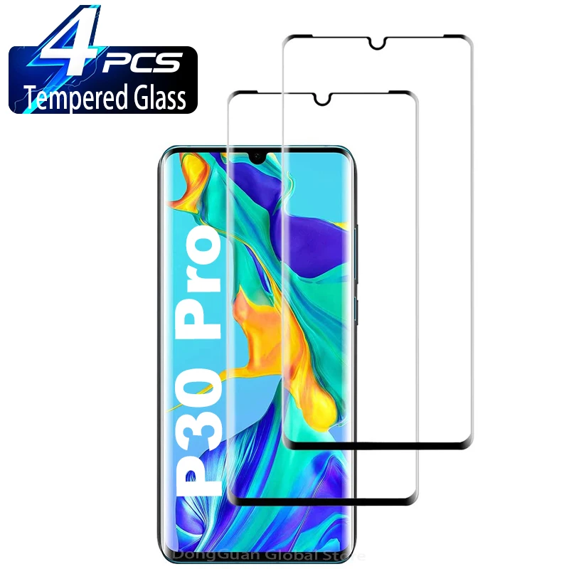 

2/4Pcs 3D Tempered Glass For Huawei P30 Pro Screen Protector Glass