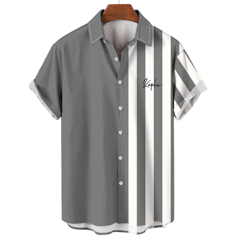 

Men'S Short-Sleeved Hawaiian Shirt Pattern Print Clothing Designer Casual Beach Striped Vacation Street Fashion Oversized Shirt