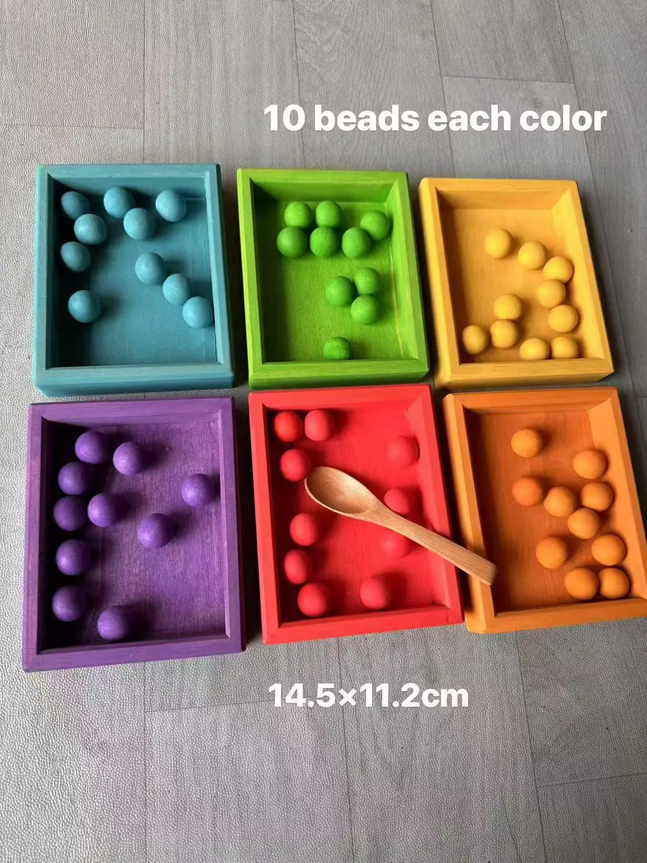 Pastel Rainbow Wooden Acorn Blocks