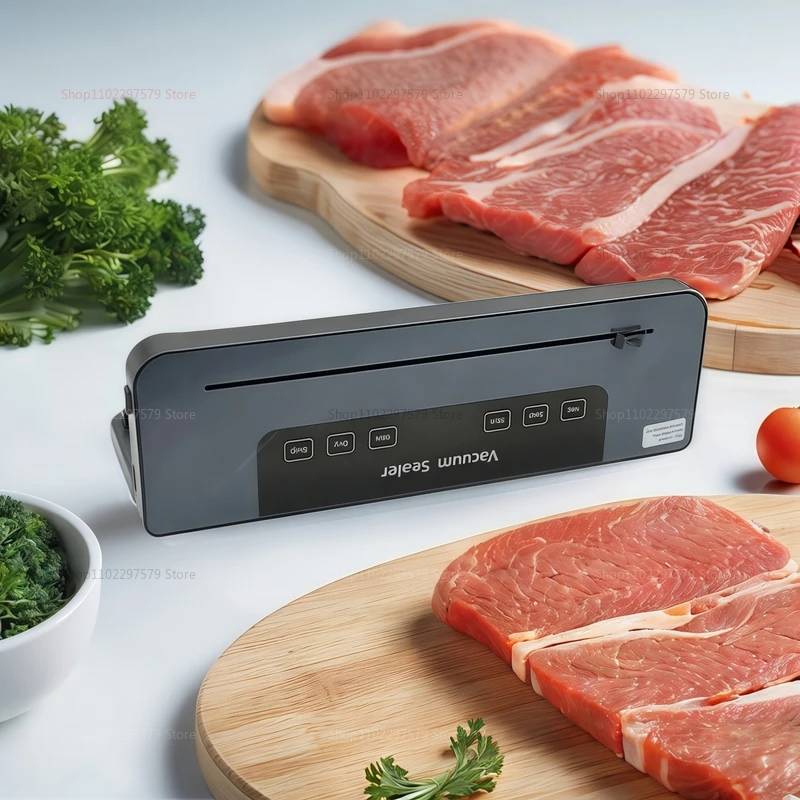 Electric Vacuum Sealer with Built-in Cutter Food Keep Fresh Dry/Wet Food Sealing Machine Touch Button Vacuum Sealing Machine