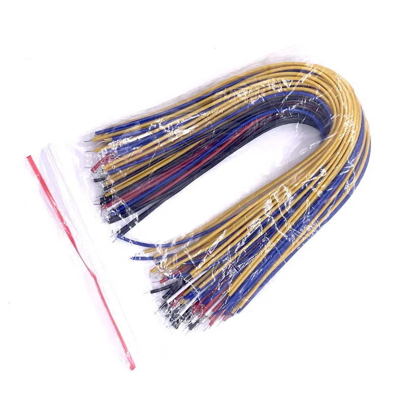 Double Head PCB Solder Cable 100Pcs 20CM 26AWG Breadboard Fly Jumper Wire Cable Tin Conductor 5 Color