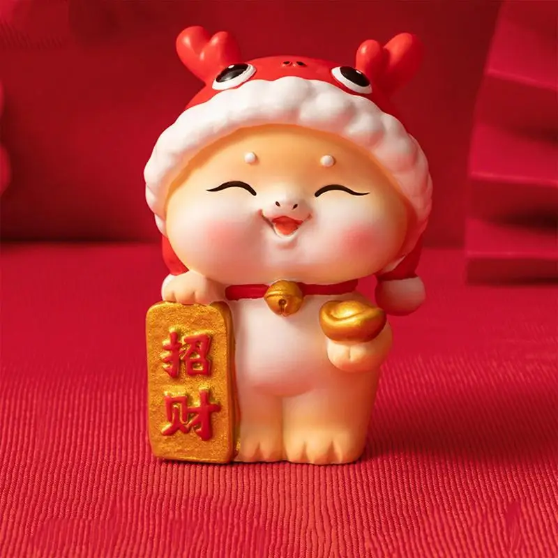 

Статуя китайского зодиака дракона 2024, креативное украшение из смолы, талисман, милый маленький бог, дракон, скульптура, Декор для дома, офиса, рабочего стола