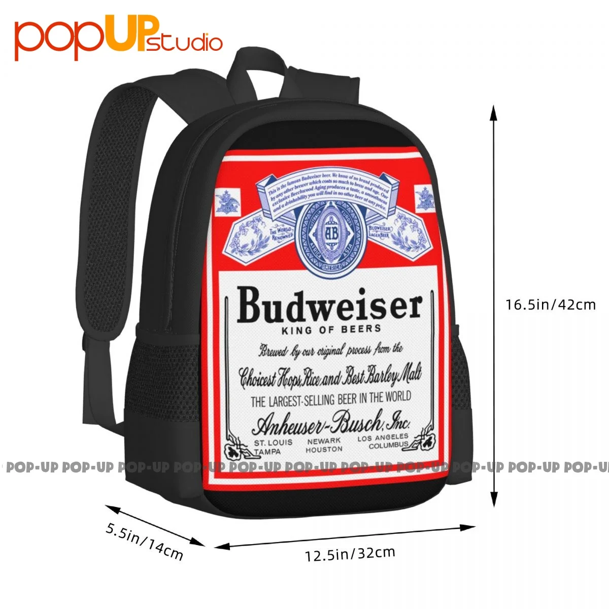 Budweiser Beer Bud Logo Backpack Large Capacity Cute Creative 