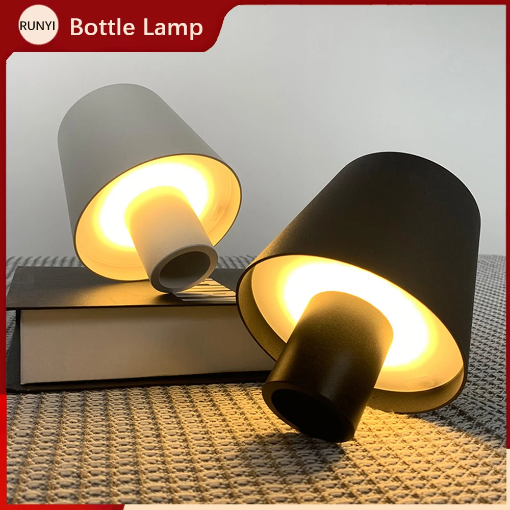 Creative Wine Bottle Lamp Rechargeable LED Atmosphere Night Light Waterproof Desk Decor Lamp Dining Room Clubs Bars Decoration