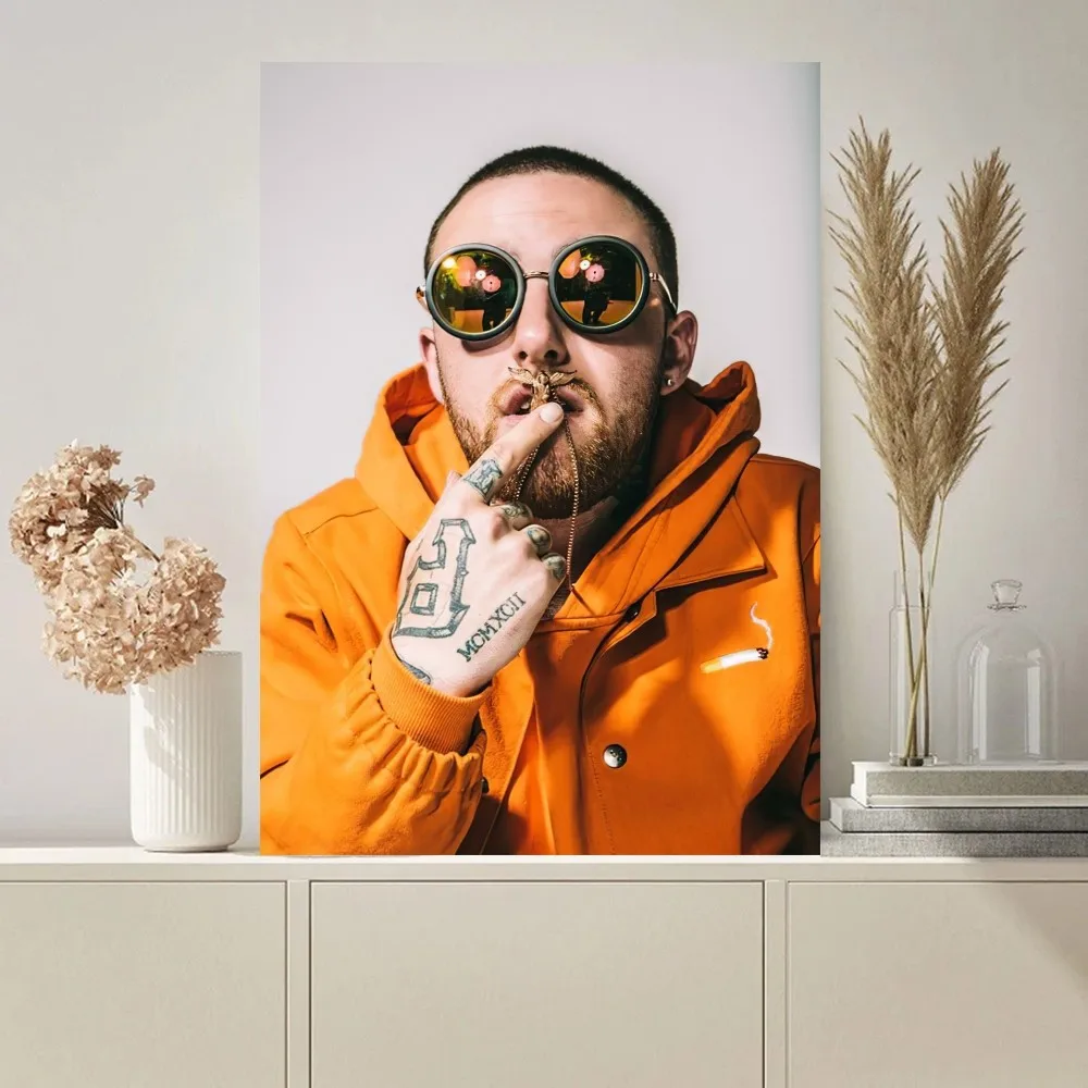 Hip-Hop Rap Star Singer M-Mac M-Miller Poster Paintings on The Wall Picture for Living Room Interior Painting Room Decoration