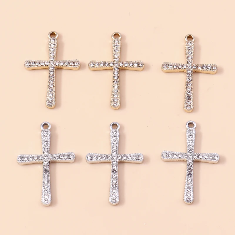 20 Stück niedliche gemischte Kristall-Metall-Kreuz-Anhänger für die Herstellung von Ohrringen, Halsketten, Armbändern, DIY-Bastelarbeiten, Schmuckzubehör – Detail 17