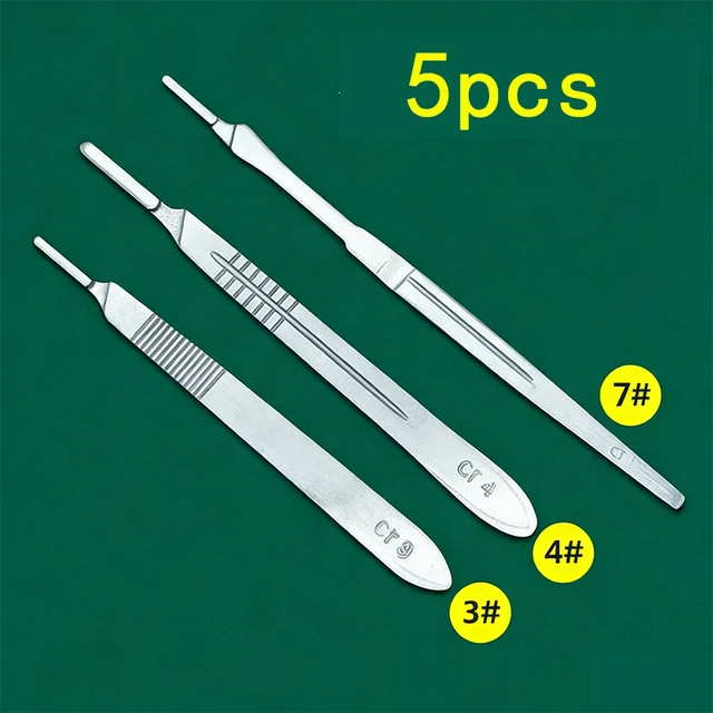 5pcs Carving Metal Scalpel Handle Carbon Steel Scalpel DIY Cutting Tools 3# 4#/7# 1