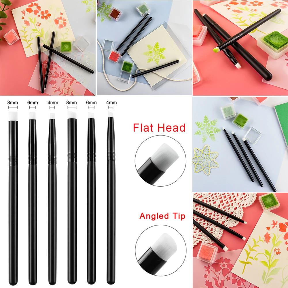 Blending Brush 3pcs/set Angled/Flat Tip Mini Blending Brushes Set