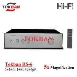 Tokban RS-6 8532 Tube Preamplifier Tweeter Midrange Bass Adjustable Remote Control 5x Amplification for HIFI Amplifier Audio