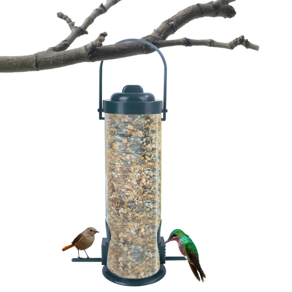 Pet Bird Feeder Food Dispenser Outdoor Hanging Multiple Holes Flying Animal Automatic Foot Feeding Tool 1pc | Дом и сад