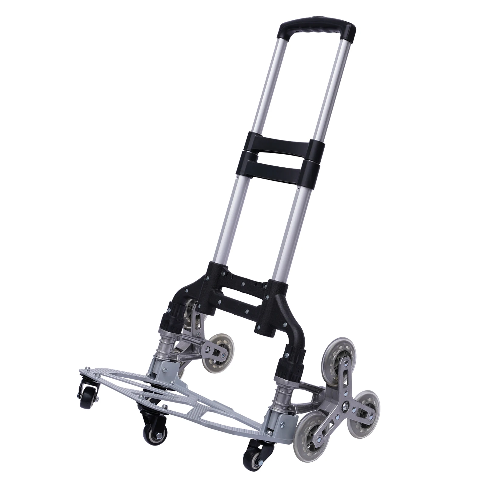 Treppensteigerwagen mit 10 Rädern, Schwerlast-Klappkarre, 75 kg Tragkraft, höhenverstellbar, mit wasserdichter Tasche für den Umzug – Detail 3