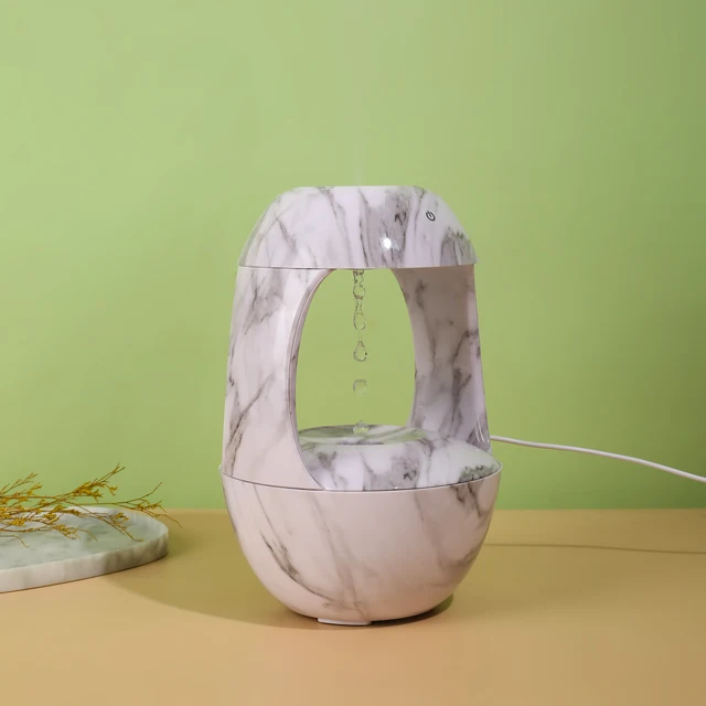 Large Capacity Humidifier with Marble Pattern Design, Anti Gravity Water Droplet Humidifie 1
