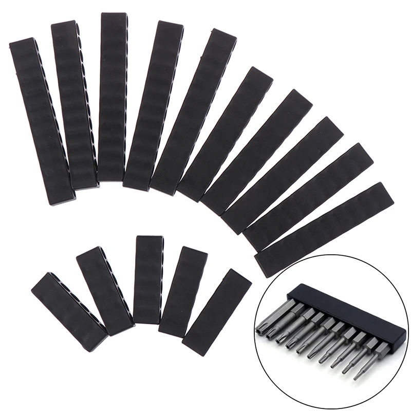 plastic screwdriver holder 1 4 6 35mm 10 12 holes hex hand shank screwdriver bits storage strip tools accessories 5Pcs Set 6/10/12 holes hex shank screwdriver bit holder storage dril accessories