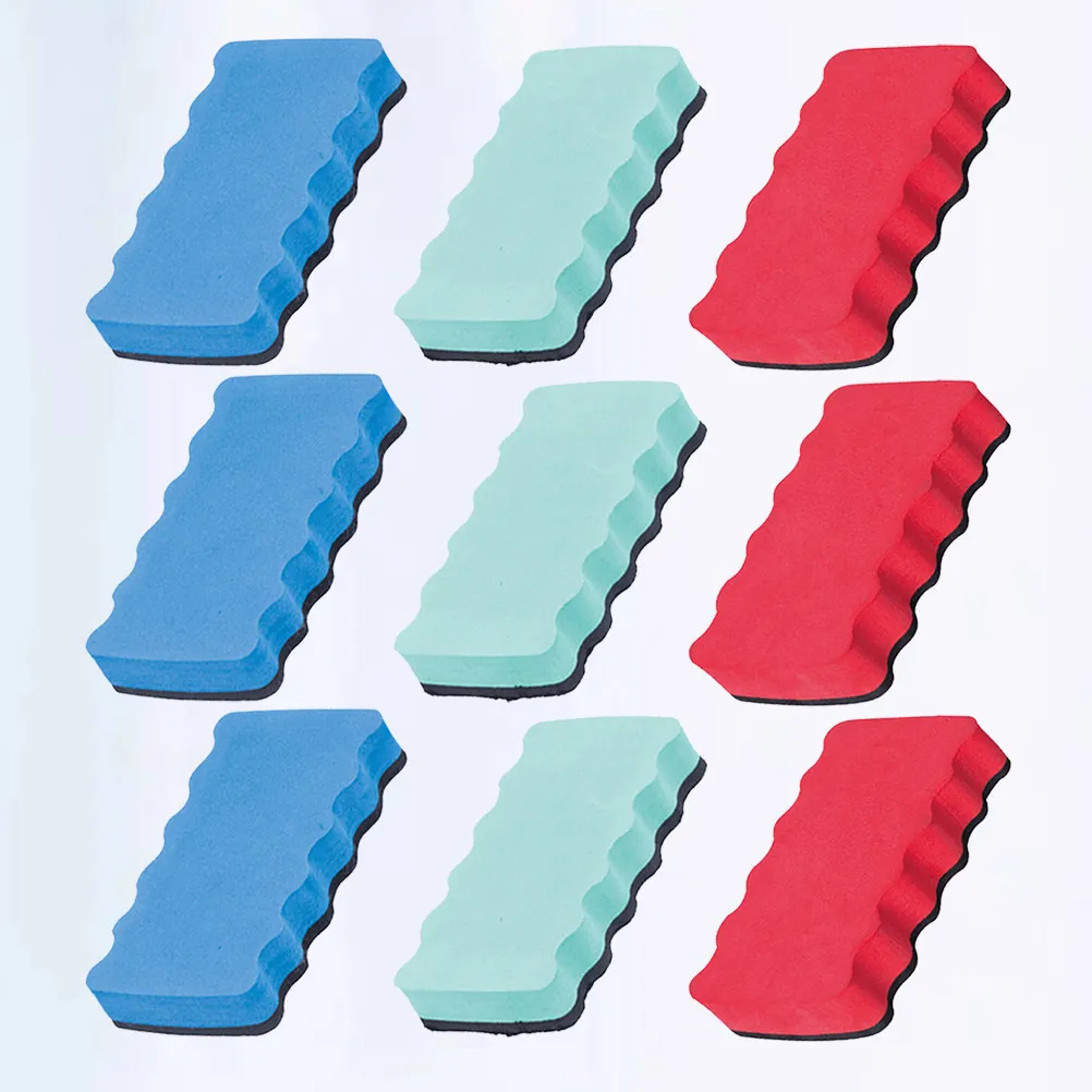 9Pcs 프리미엄 먼지 없는 화이트보드 및 칠판 지우개 학교 사무실 가정용 경량 세척 가능 휴대용 칠판 클리너