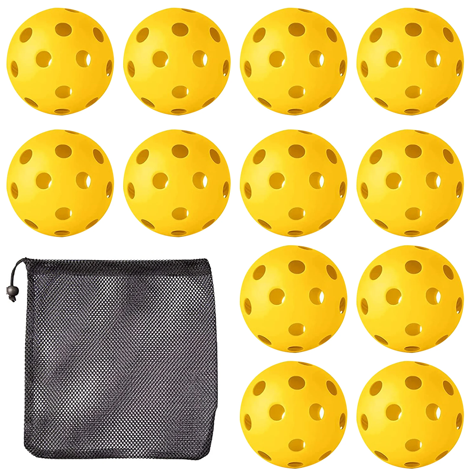 12pcs Soft Hollowed Practice Baseball Hitting Portable Drawstring Bag Batting Training Lightweight Indoor Outdoor baseball balls