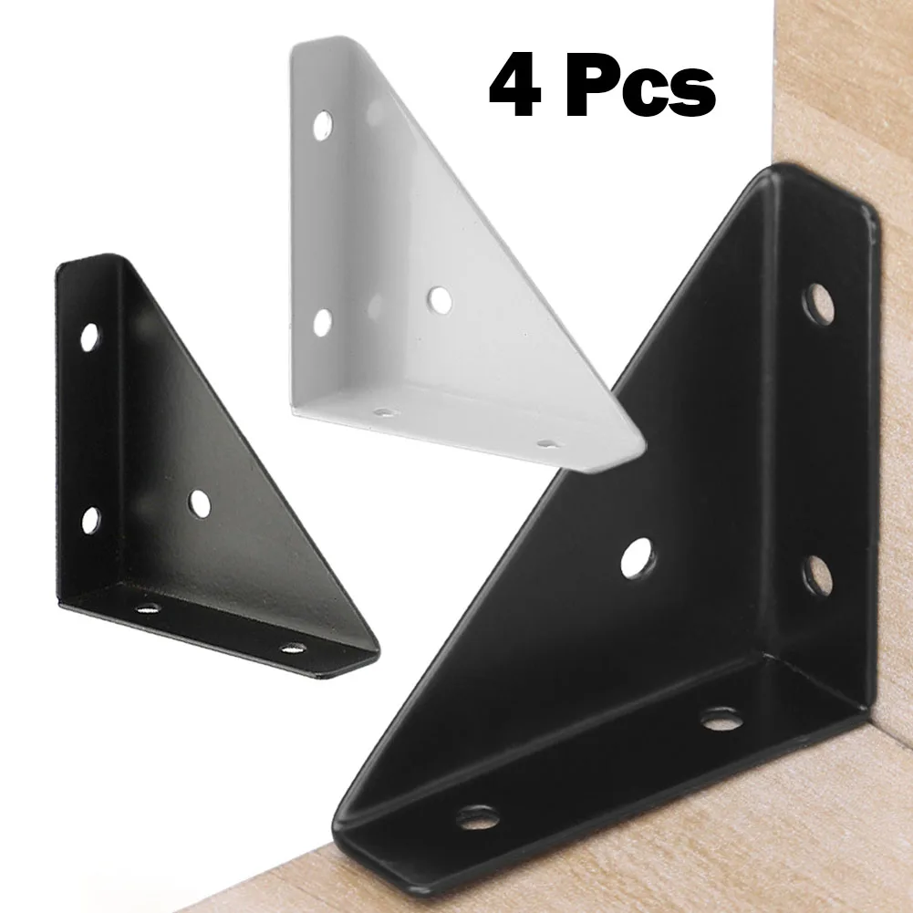 4Pcs Iron Angle Bracket Thickened Wall Fixed Bracket Support Frame For Shelves