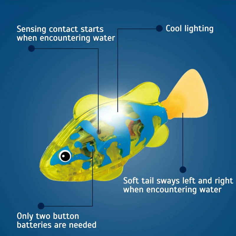 Baby Shower Luminous Induction Electric Fish Playing in Water Toy, Simulated Electronic Fish for Luminous Swimming 3