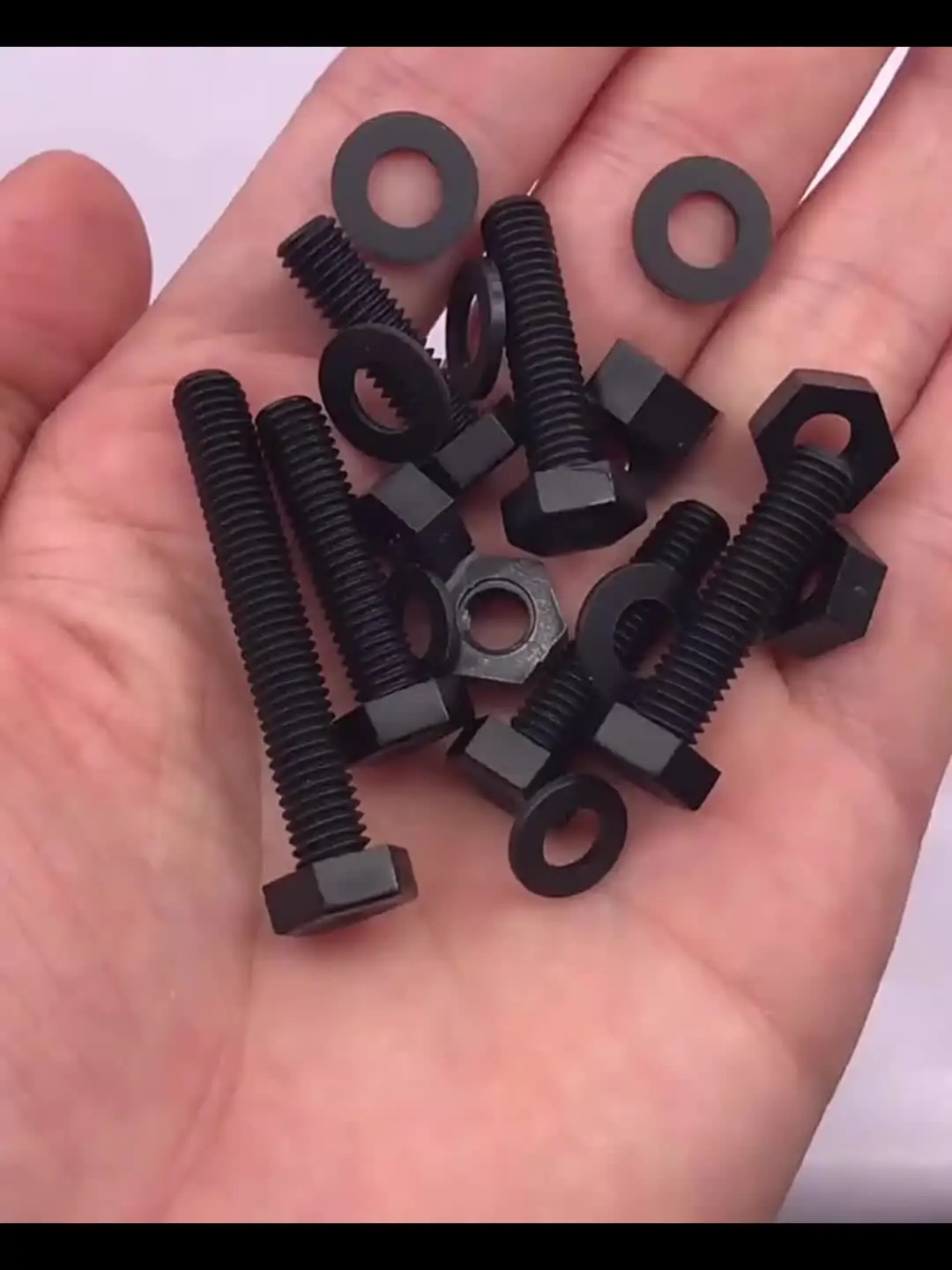 10x Black Hex Head Plastic Screws, Nuts & Washers – M8 X 100mm, Polypropylene (PP), Water & Chemical Resistant - View #5