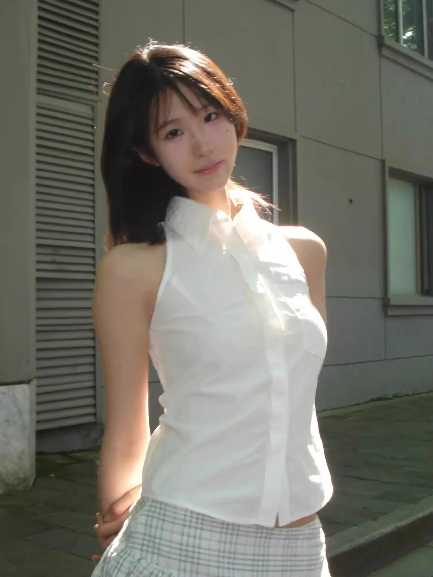 oulder Bared Svel White irt Women's Summer Faion Small Size Age Reduction Vest Top Waist Inward irt Casual Sle