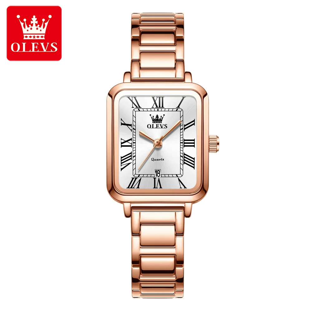 ساعات OLEVS الأصلية الكلاسيكية المربعة للنساء بأرق...