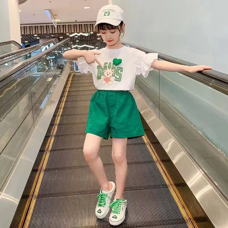 2025年夏 子供服 女の子 スポーツウェア セットアップ ティーン