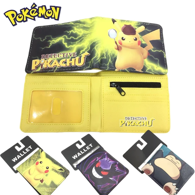 Cartera de cuero PU de dibujos animados de Pokémon Pikachu para