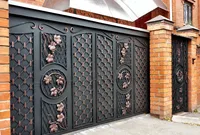 China Professional Iron Gates Wrought Iron Gate Double Door Iron Gates 2