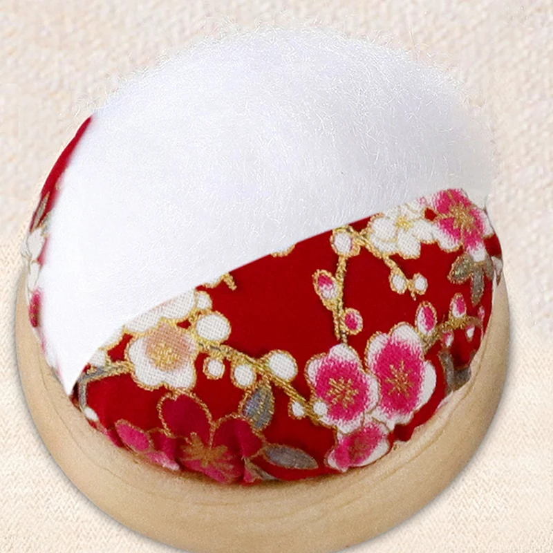 반원형 디자인의 구식 자수 핀 패드, DIY 바느질 예술 공예용 나무 받침대