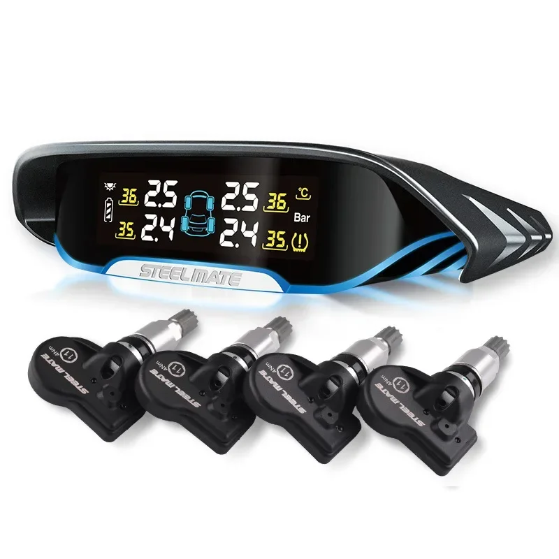 2024 신형 스틸 메이트 타이어 공기압 모니터링 내장 무선 태양광 감지 TPMS 시스템 뉴 X1