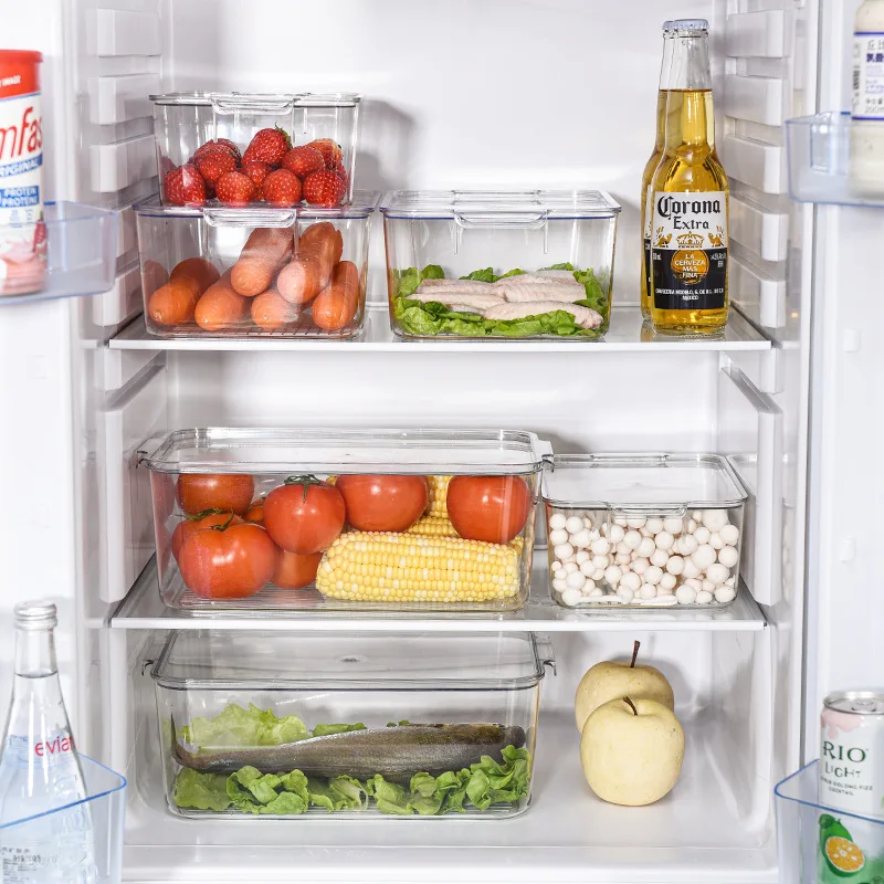 Generic Fridge Organizer Bin Stackable Refrigerator Storage Box Clear ...