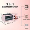 3-in-1 Breakfast Maker Home Mini Electric Oven Bread Maker,600ml Drip Coffee Machine,Non Stick Pan Fry Pan,Can Fry Grill Steak 2